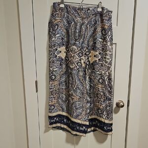 Paisley Print  Pant - Blue and Cream